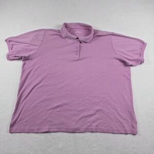Woman Within Womens Plus Size 1X 22/24 Purple Short Sleeve Cotton Polo Shirt